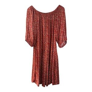 NY Street Women's 3/4 Sleeve‎ Floral Scoop Neck Maxi Dress 2X Boho Feminine